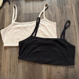 Primark Black and Cream Camisole Tops